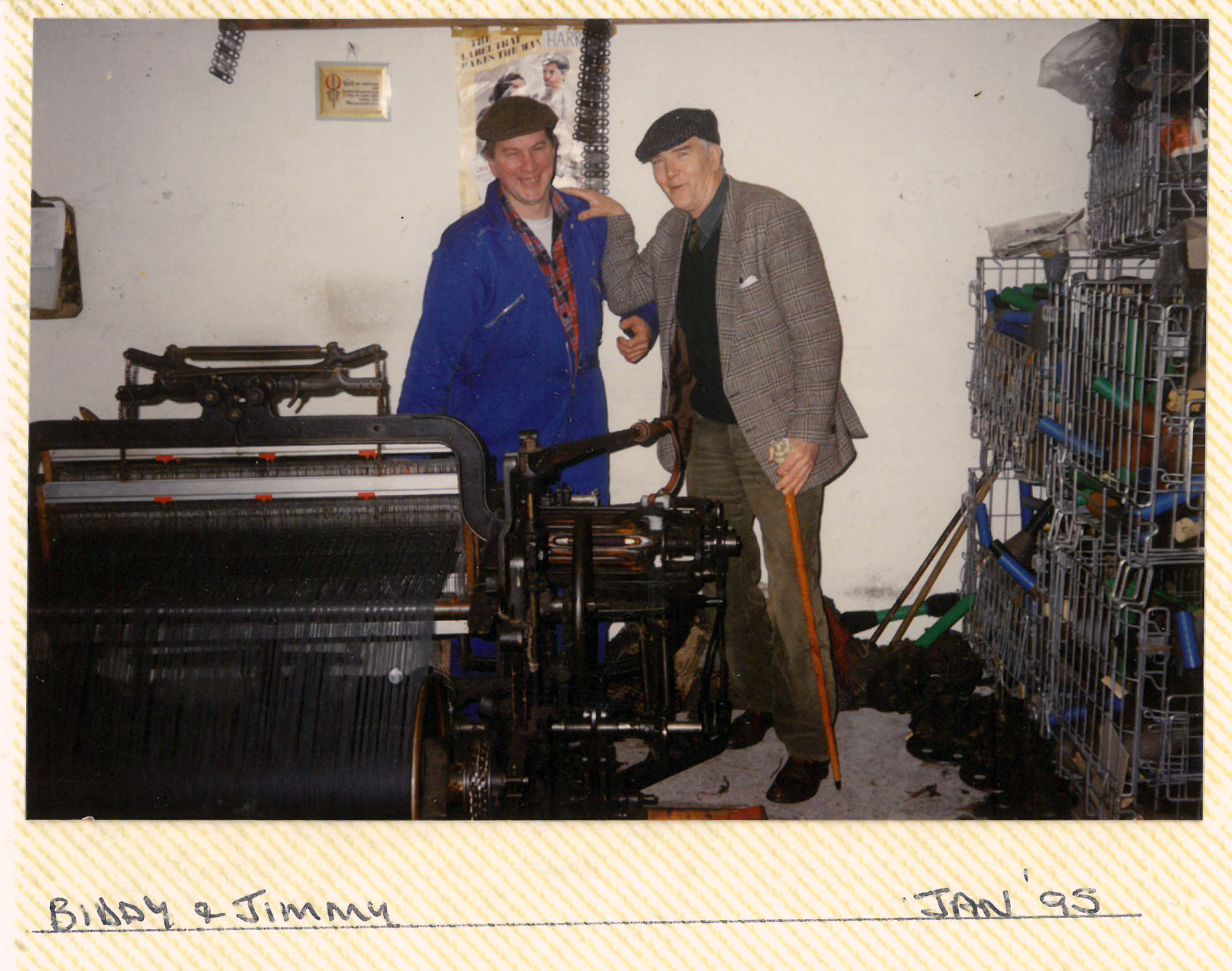 Biddy & Jimmy. Jan '95 Harris tweed mill