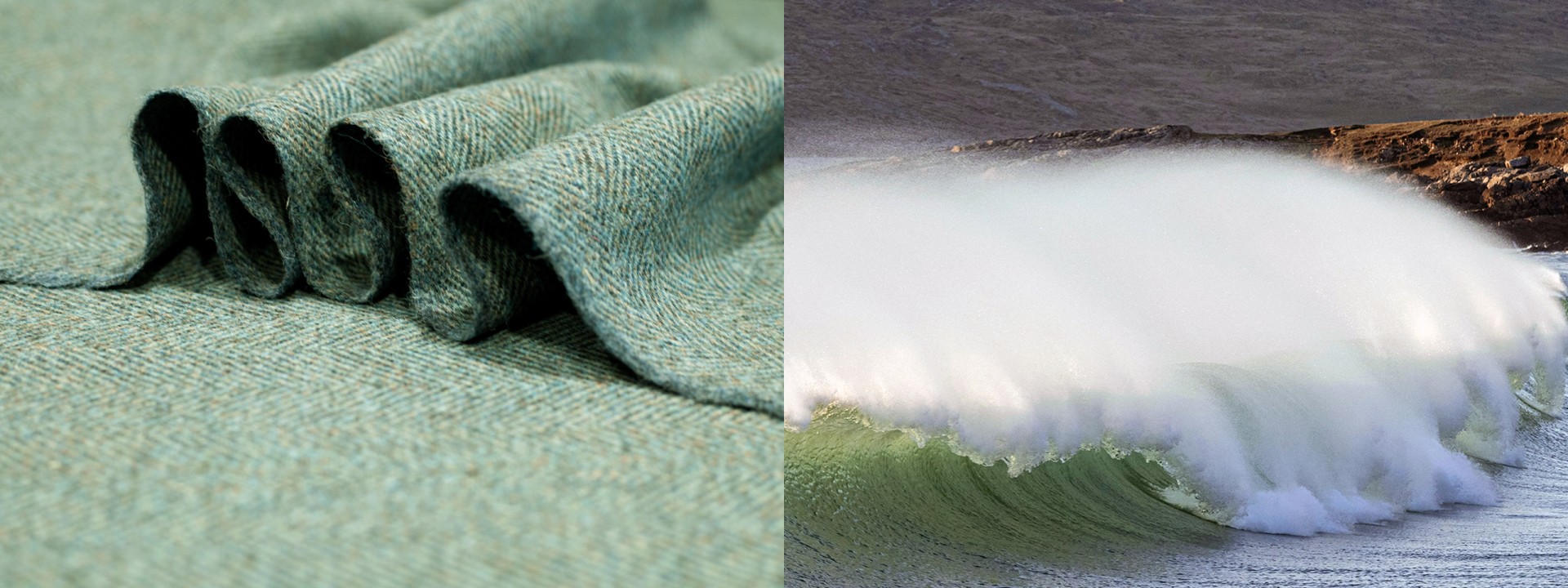 Harris Tweed green sea waves
