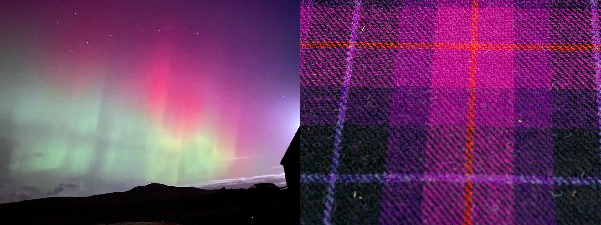 Harris Tweed aurora northern lights