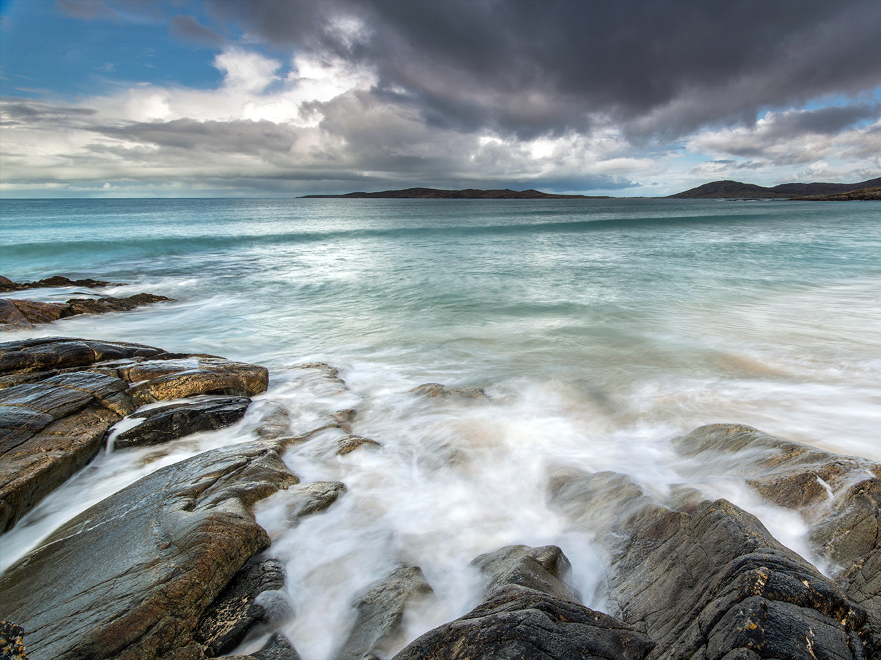 Harris tweed colour match aqua landscape