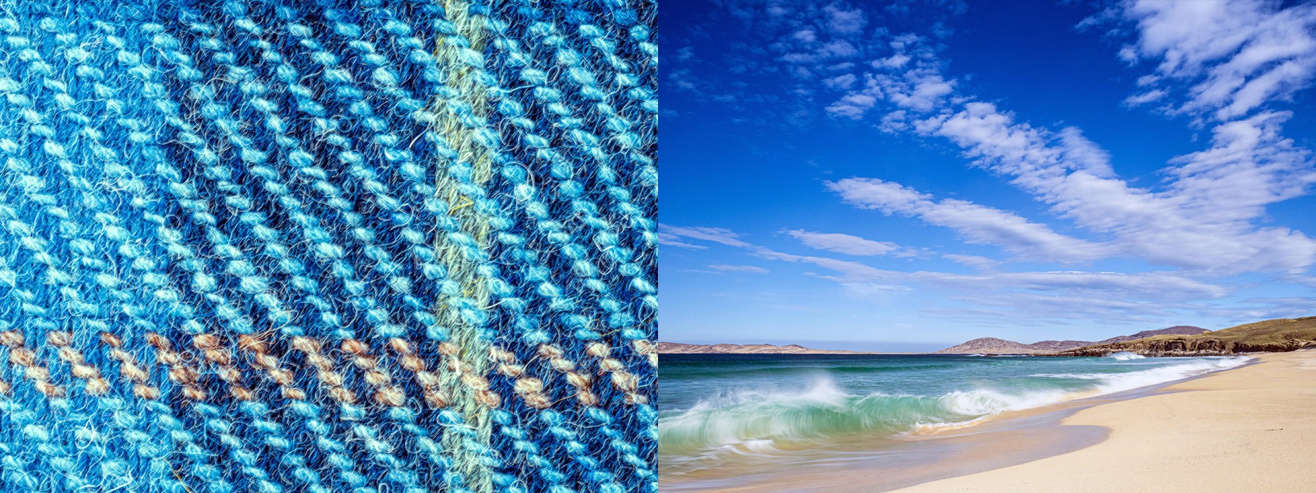 harris tweed beach lush colours