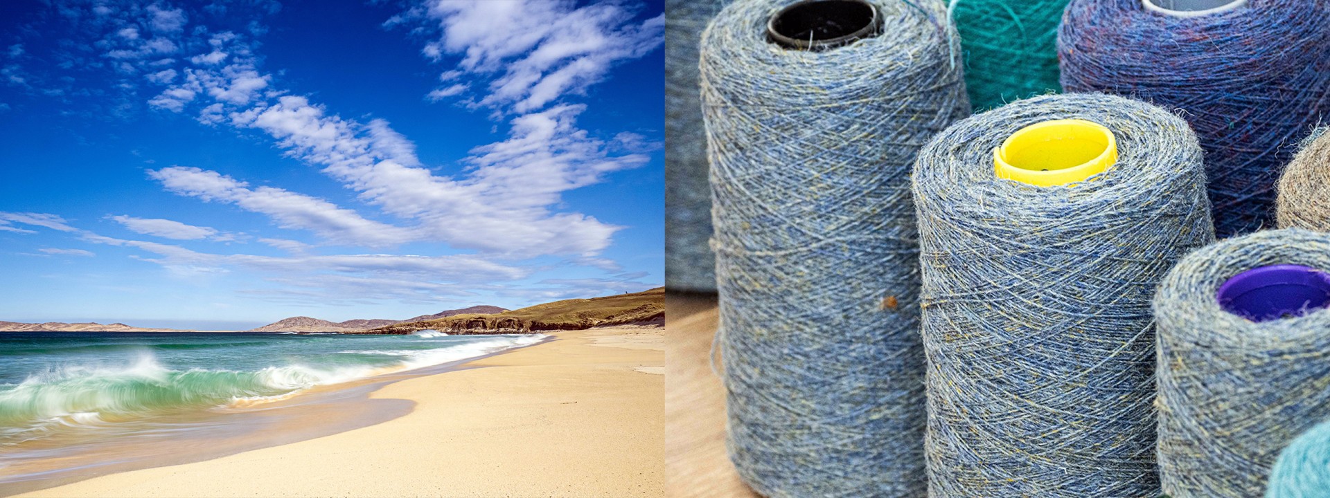 Harris tweed beach sea and sand